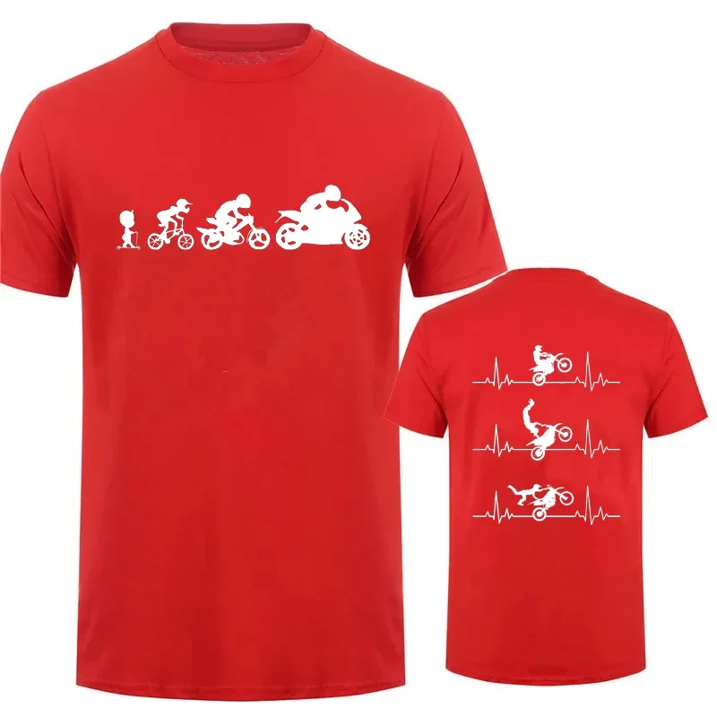 Summer Men\'s T-shirt Short Sleeve Men Tshirt Evolution Motorbiker Motorcycles Print Oversize T Shirt Male Tshirt Men Tee Clothes