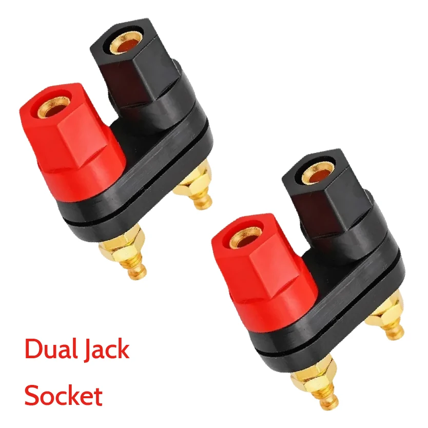 Dual Female Terminal Binding Post Banana Socket 4mm for Speaker Amplifier Power Supply