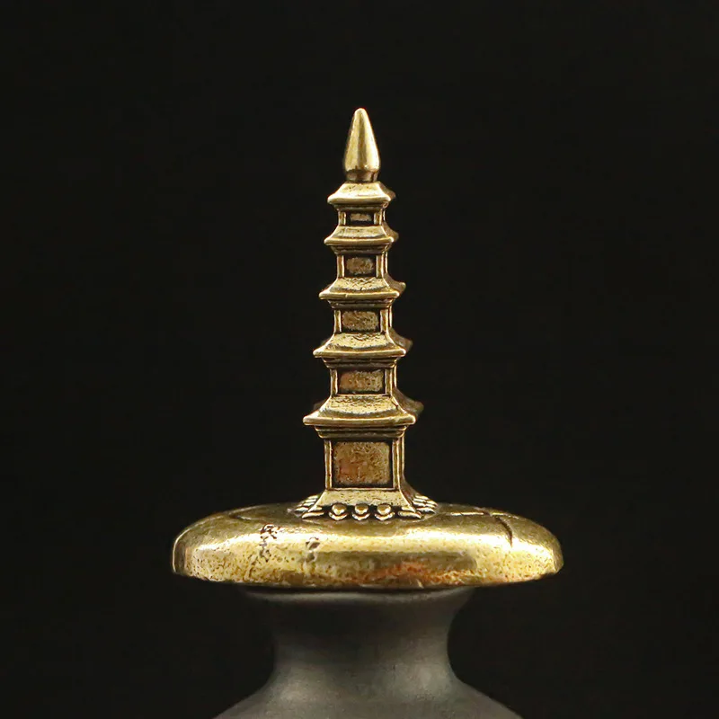 Solid five-story ornament, a small copper Wenchang Tower for home and desktop decoration