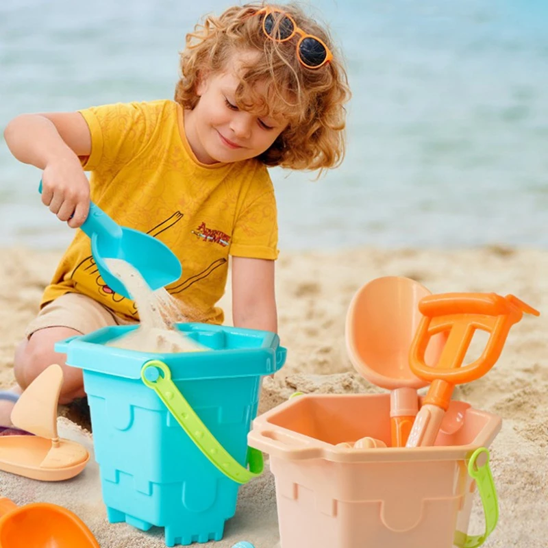 Beach Water Play Toys For Kids Beach Sensory Bucket Toys Castle Mold Sand Plage Play Toys for Baby Parent-Children Interactive