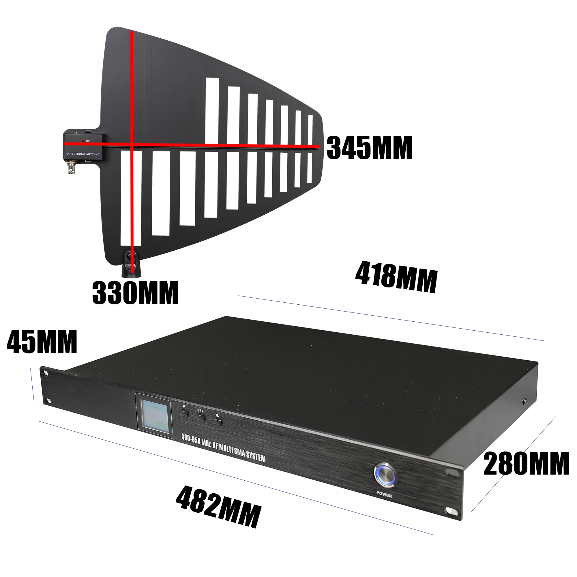 موزع إشارة نظام Leicozic UA100T RF متعدد SMA 16-CH 450-970MHz هوائي اتجاهي نشط جهاز تقسيم كسب 5/10/15/20dB