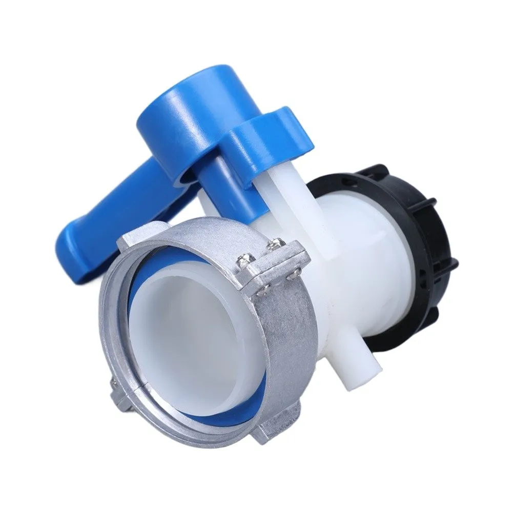 Plastic Butterfly Valve Faucet 62mm ID for IBC Tote Container Outlets Construction for Harsh Industrial Settings
