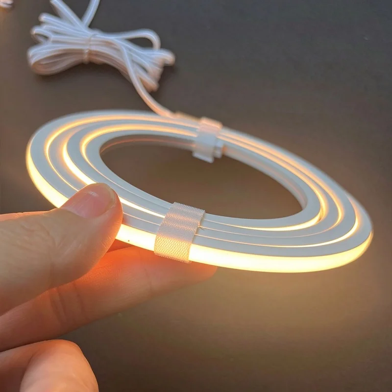 5M Flexible Silicone Sleeve 6*6mm/10*10mm LED Linear Strip Light Recessed Arbitrarily Bendable Ambient Neon Tube Rope Lamp