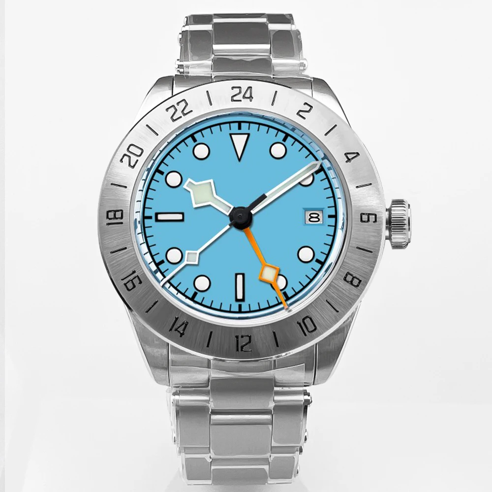 Imagem -03 - Relógio Corgeut-gmt Nh34 Masculino Relógios de Pulso Mecânicos Automáticos Sapphire Steel Dive Estéril Militar Luxo 39 mm 20atm