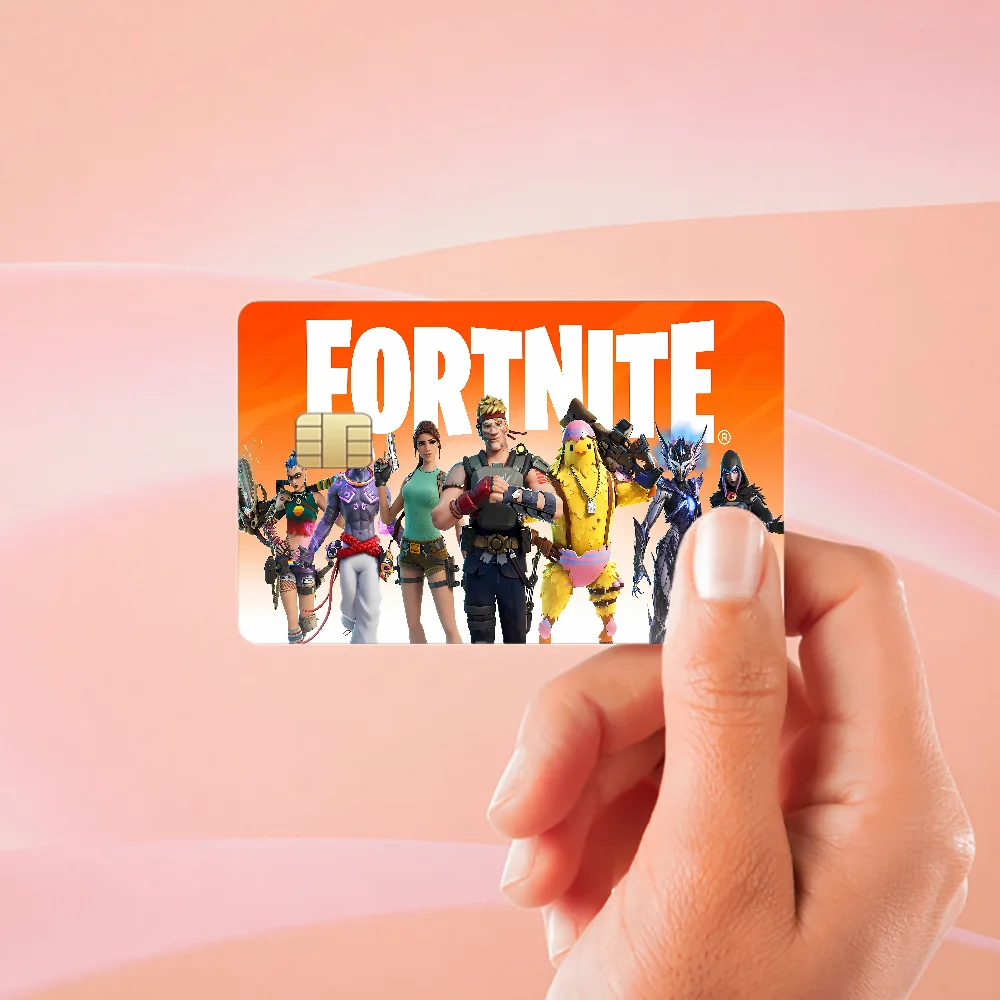 F-Fortnites Hot Game Game أنيمي ملصق فيلم غطاء الجلد للصغيرة الكبيرة لا رقاقة الخصم بطاقة الائتمان الجانب الأمامي