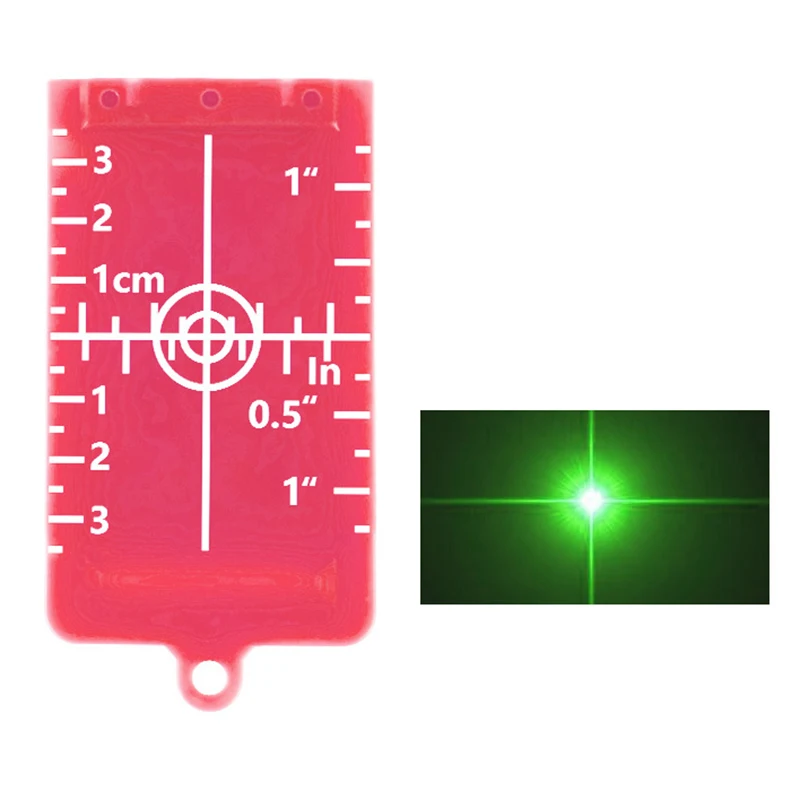 Red/Green Line Beam Distance Plate Vertical/Horizontal Laser Level Target Card Magnetic Inch/cm Leveling Board Tool Accessories