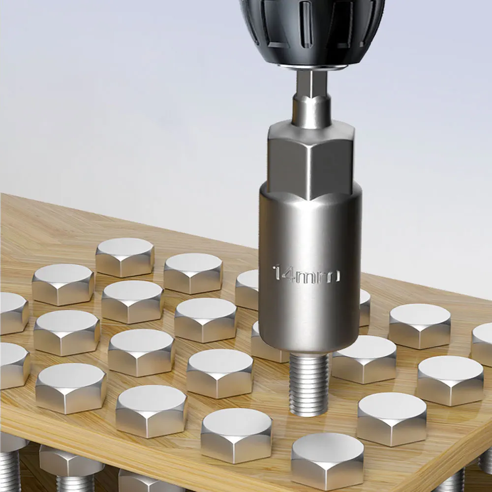 Prodrills 10/15 Pcs 80mm Length Deepen Power Nut Driver Drill Bit Set 5.5-19MM Impact Socket Adapter For Power Tools