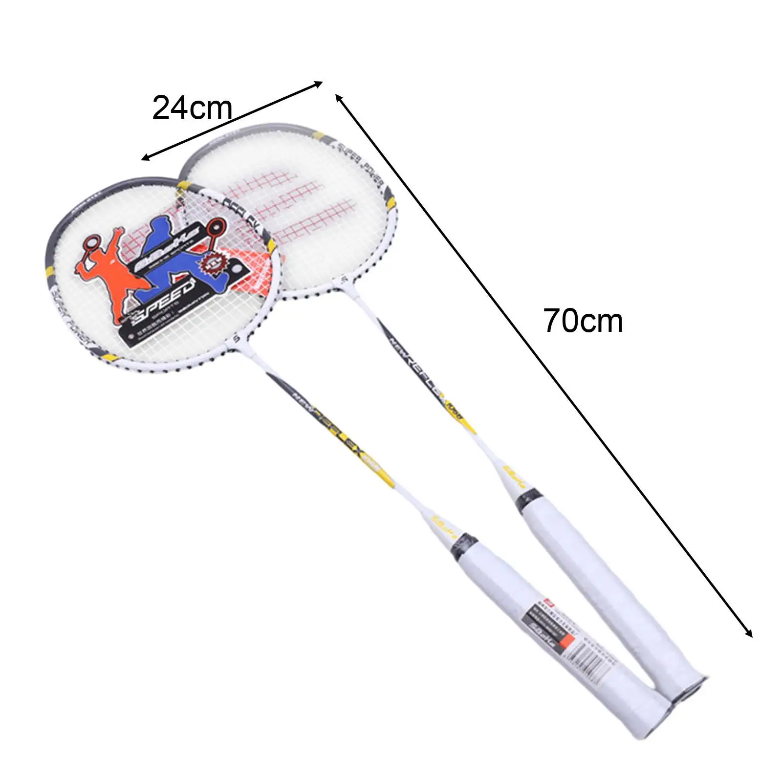 Conjunto de 2 raquetes de badminton para jogos de quintal ao ar livre, raquetes de badminton leves para iniciantes