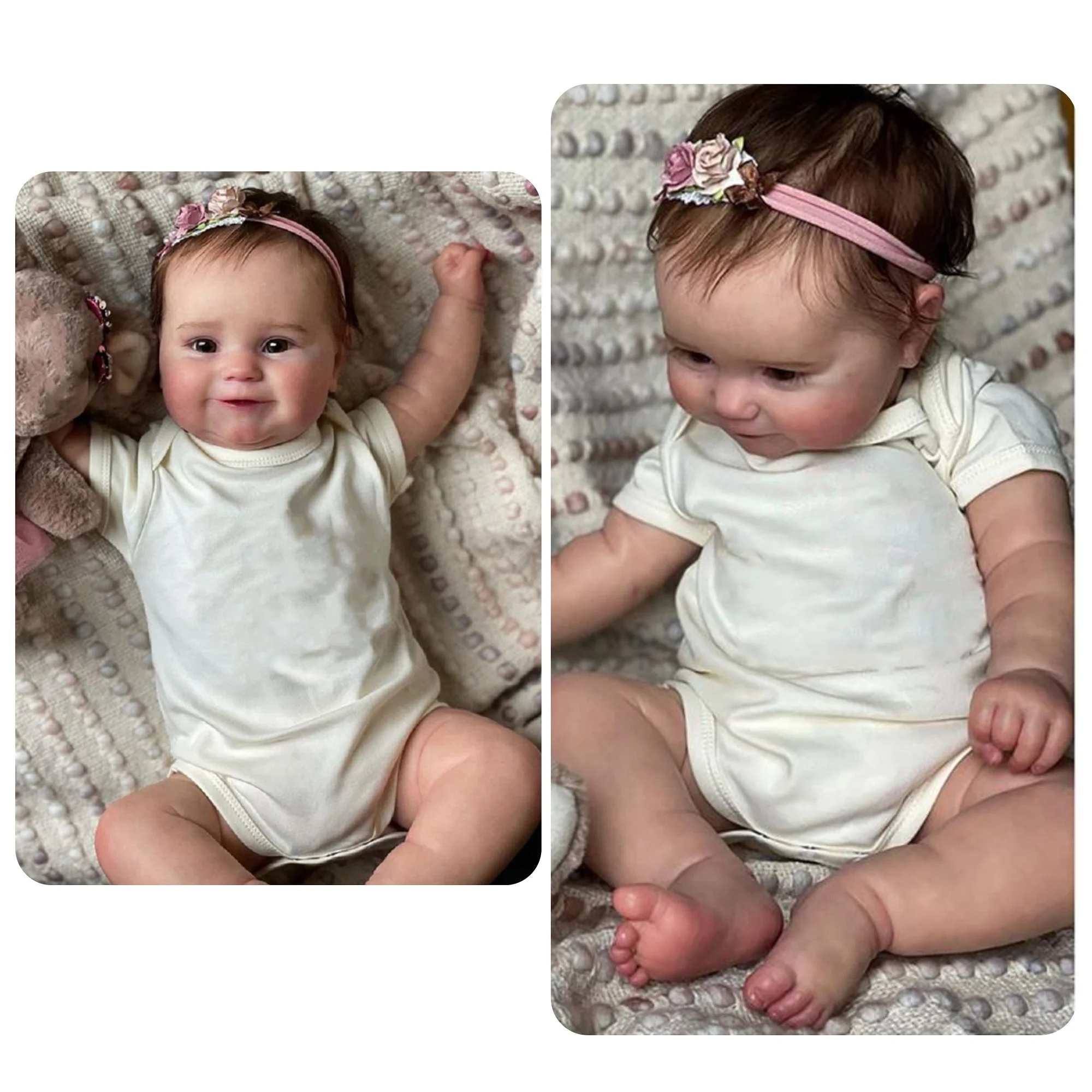 20Inch Lovely Maddie Bebe Reborn Dolls Full Body Vinyl With Rooted Hair For Children's Christmas Gift