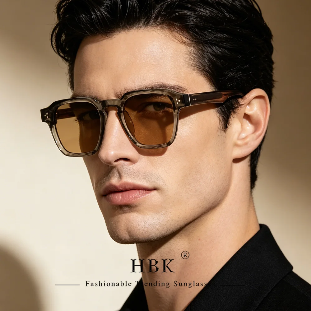HBK Fashion Punk-Sonnenbrille für Herren, klassische quadratische Sonnenbrille, für Outdoor-Sport, Party, Urlaub, Reisen, Fahren, Angeln