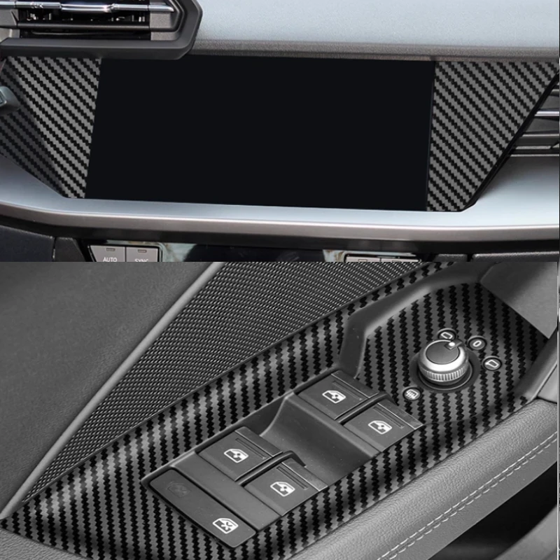 For Audi A3 2021-2024 2025 Car Central Control Film Anti Dirt Carbon Fiber Interior Anti Scratch Protection Sticker Accessories
