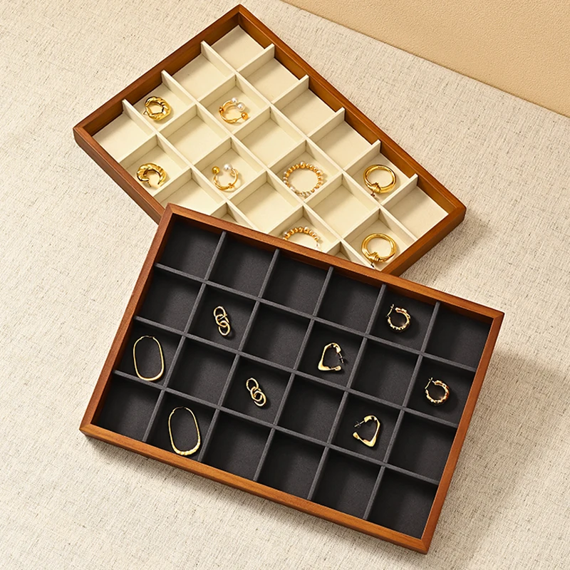 WoodTen Jewelry Box Jewelry Organizer Multifunctional Ring Pendant Bracelet Earrings Storage Tray Jewelry Diplay Props