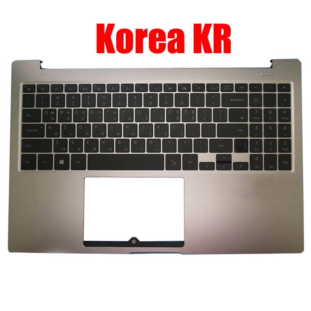 Imagem -03 - Laptop Palmrest And Keyboard Prata Novo Upper Case com Touchpad Samsung Np750xbe Np750xbv 750xbe 750xbv Korea kr Inglês Eua