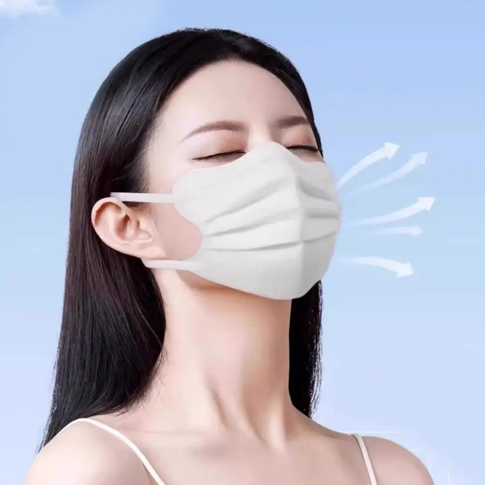 قناع وجه عصري على شكل فراشة معكرون مقاس كبير مموج وجيد التهوية أنيق مع حماية للعين على شكل حرف V لمحيط الوجه للنساء #6