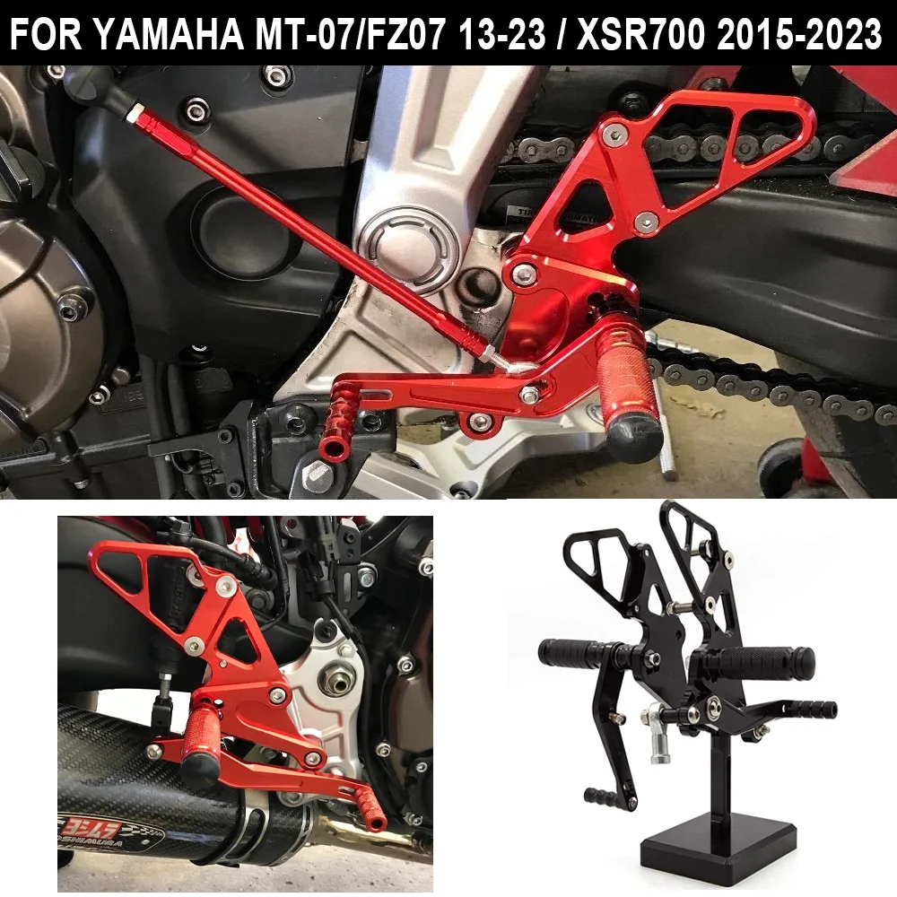 

For YAMAHA MT-07 FZ-07 FZ07 MT07 2013-2023 / XSR700 2015-2023 CNC Adjustable Rearset Footpeg Footrest Foot Pedal Peg MT FZ 07