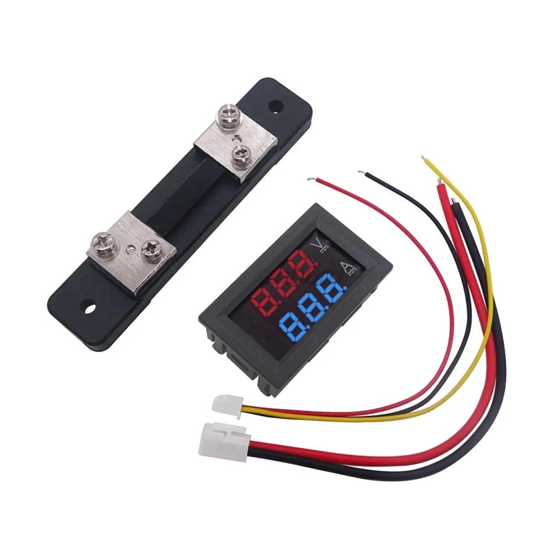 DC0-100V/10a 50a 100a Led Dc Dubbele Display Digitale Stroom En Spanningsmeter Digitale Meter