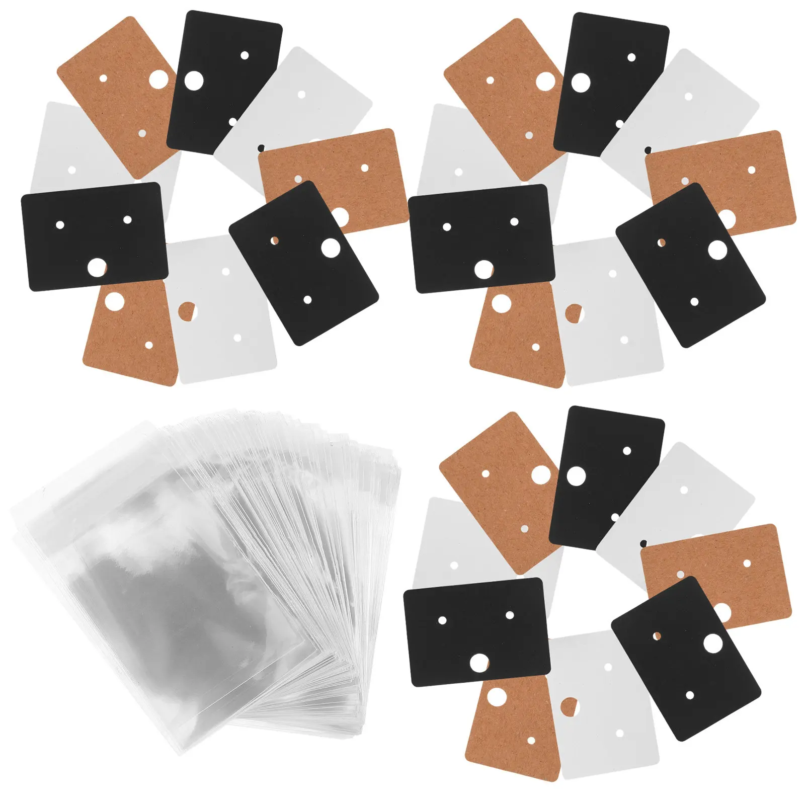 

1Set Earring Cards Set for Display and Selling Lightweight Cardboard Earring Holder Cards with Hanging Hole Stud Display DIY