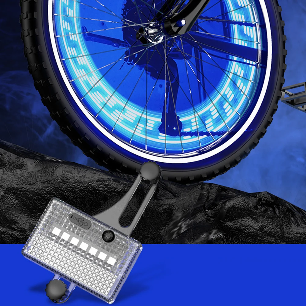ضوء عجلة الدراجة الملون LED بالطاقة الشمسية، ضوء أمان لإطارات الدراجة قابل لإعادة الشحن عبر USB، مستشعر ذكي لإطارات الدراجة للأطفال والكبار