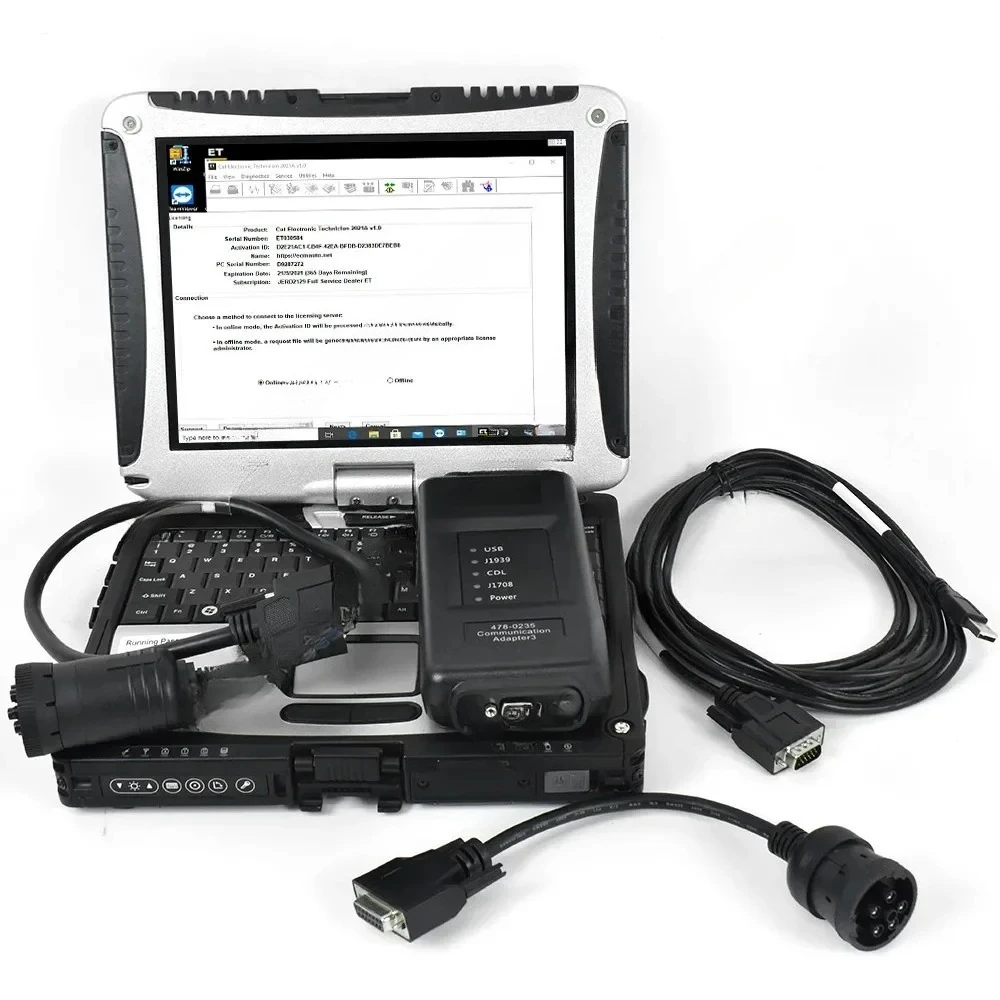 

19 Laptop With Communication Adapter Electric Diagnostic Tool ET4 317-7485 478-0235 538-5051