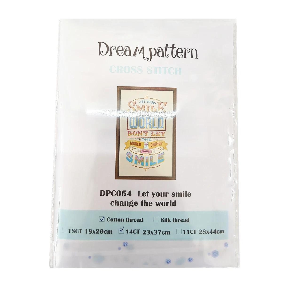 Let your smile change the world cross stitch kit aida 18ct 14ct light yellow canvas fabric embroidery DIY handmade needlework