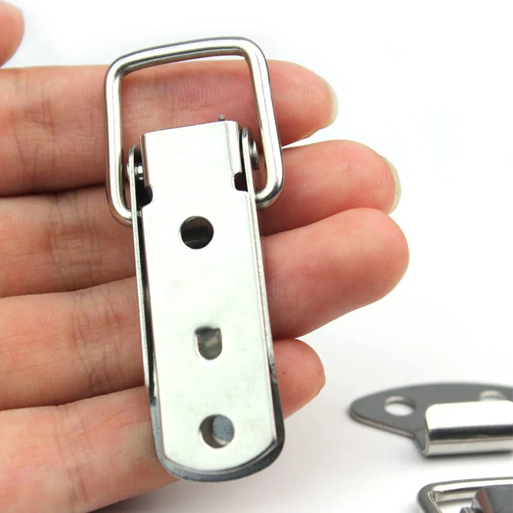 4pcs Duck-mouth Spring Buckle Stainless Steel Lock Vintage Hasp Latch Mini Catch Clasp for Chest Box Suitcase