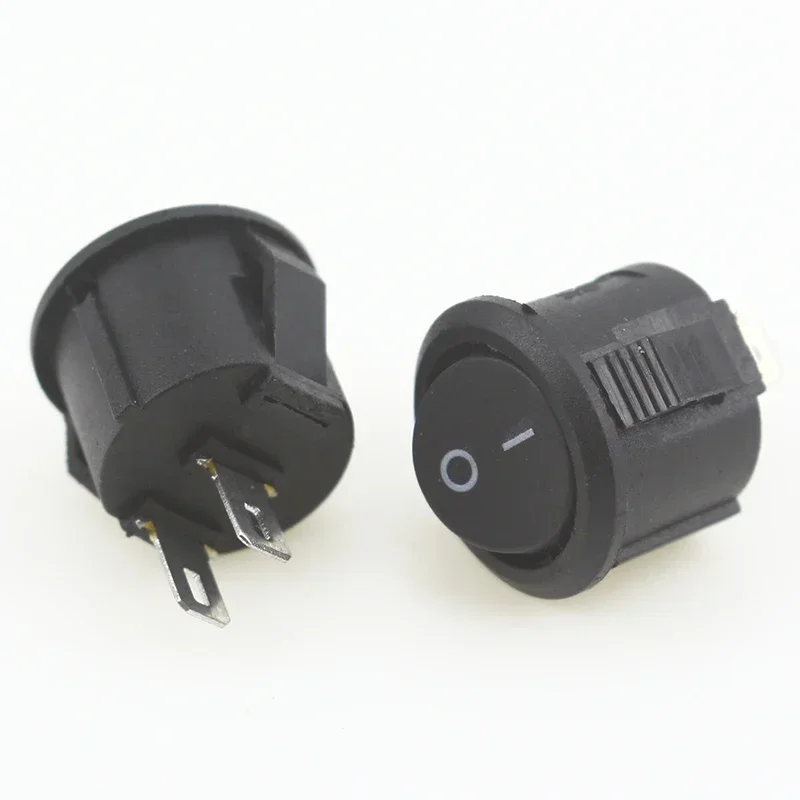 5 sztuk/10 sztuk 16mm średnica małe okrągłe przełączniki kołyskowe łodzi czarny Mini okrągły czarny biały czerwony 2 Pin ON-OFF przełącznik kołyskowy