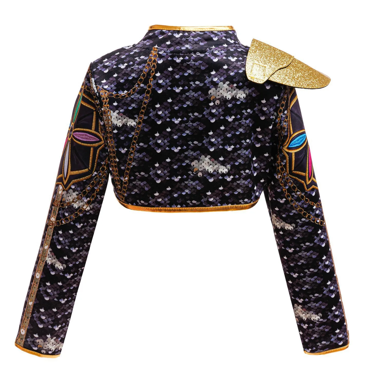 Mädchen 3-teiliges Set Jacke+Weste+Shorts Halloween Cosplay Sängerkostüm Aufführungskleidung Kinder Party Show Kostüme – Detail 10