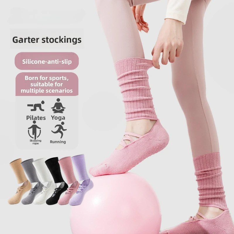 

Professional Non Slip Yoga Socks Women Long Silicone Grip for Pilates Dance Workout Summer