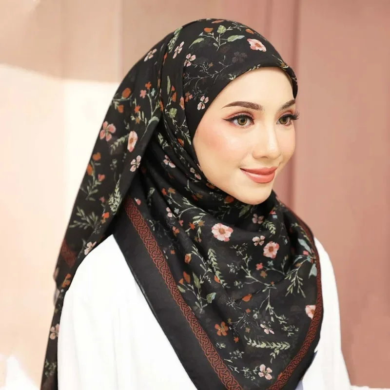 

1PC New Printed Chiffon Headscarf Arab Scarf Middle East Palestine Malaysia Muslim Headscarf