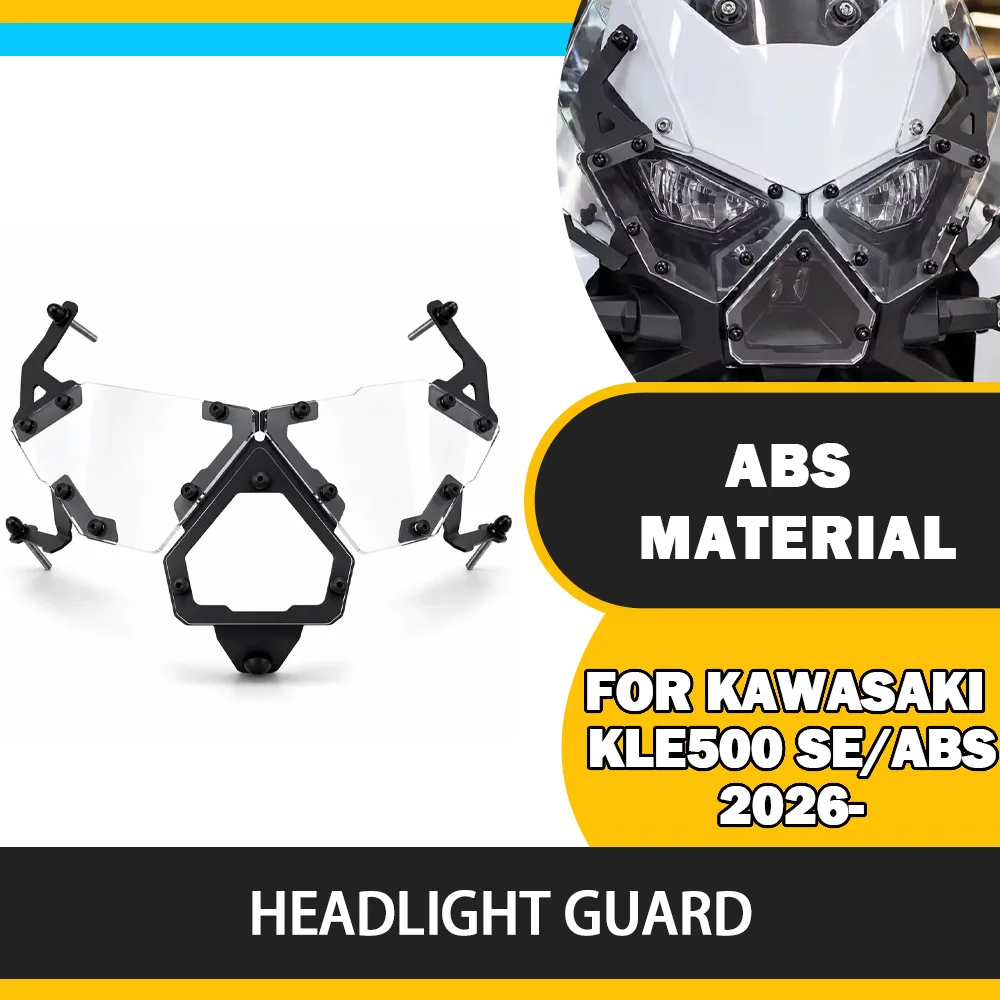 For Kawasaki KLE500 KLE 500 SE ABS 2026 KLE500 / SE / ABS 2026+ Motorcycle Headlight Len Head light Lamp Protector Grille Covers