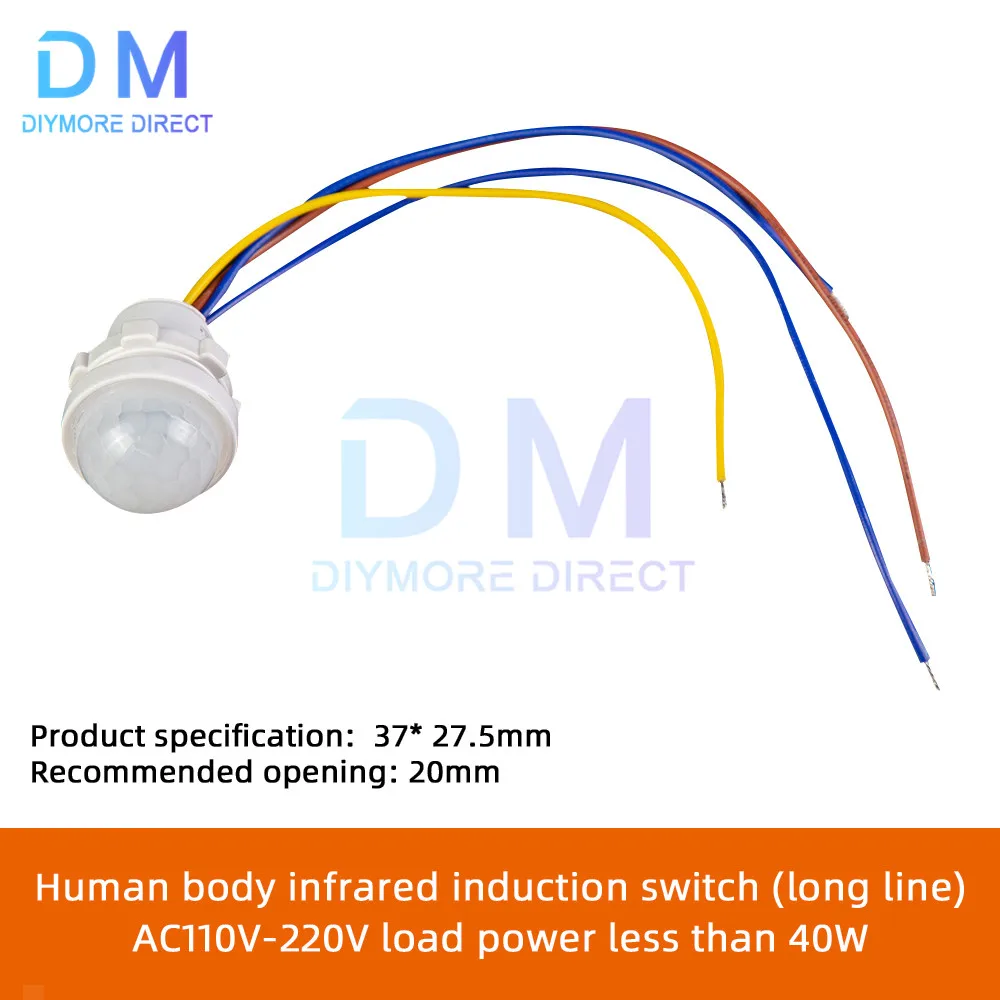 Interruttore della luce del sensore di movimento PIR a infrarossi AC110-240V interruttore da incasso a induzione IR per il movimento del corpo umano