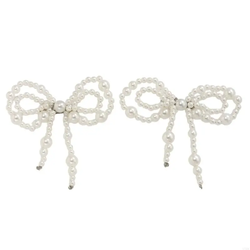 

Imitation Pearls Bows Design Ankle Chain Clips Lightweight Plastic Pants Cuff Accessories For Women Men Y166