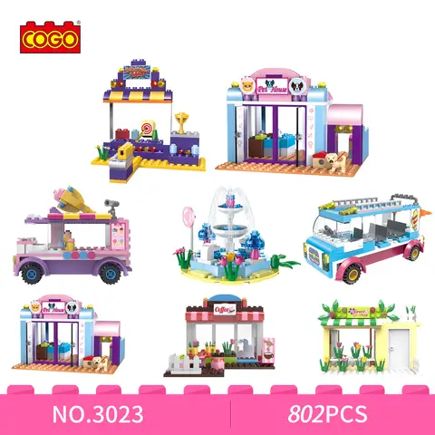 COGO Mini Street View-byggklossar - City Cola Store-modell - Monterade slottsleksaker för barn (802 delar) 10 best sales cogo byggstenar - №3