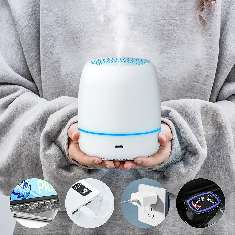 SCENTCARES 150ml Mini portátil USB-C aceite esencial aromaterapia ultrasónico niebla fría humidificador de agua difusor