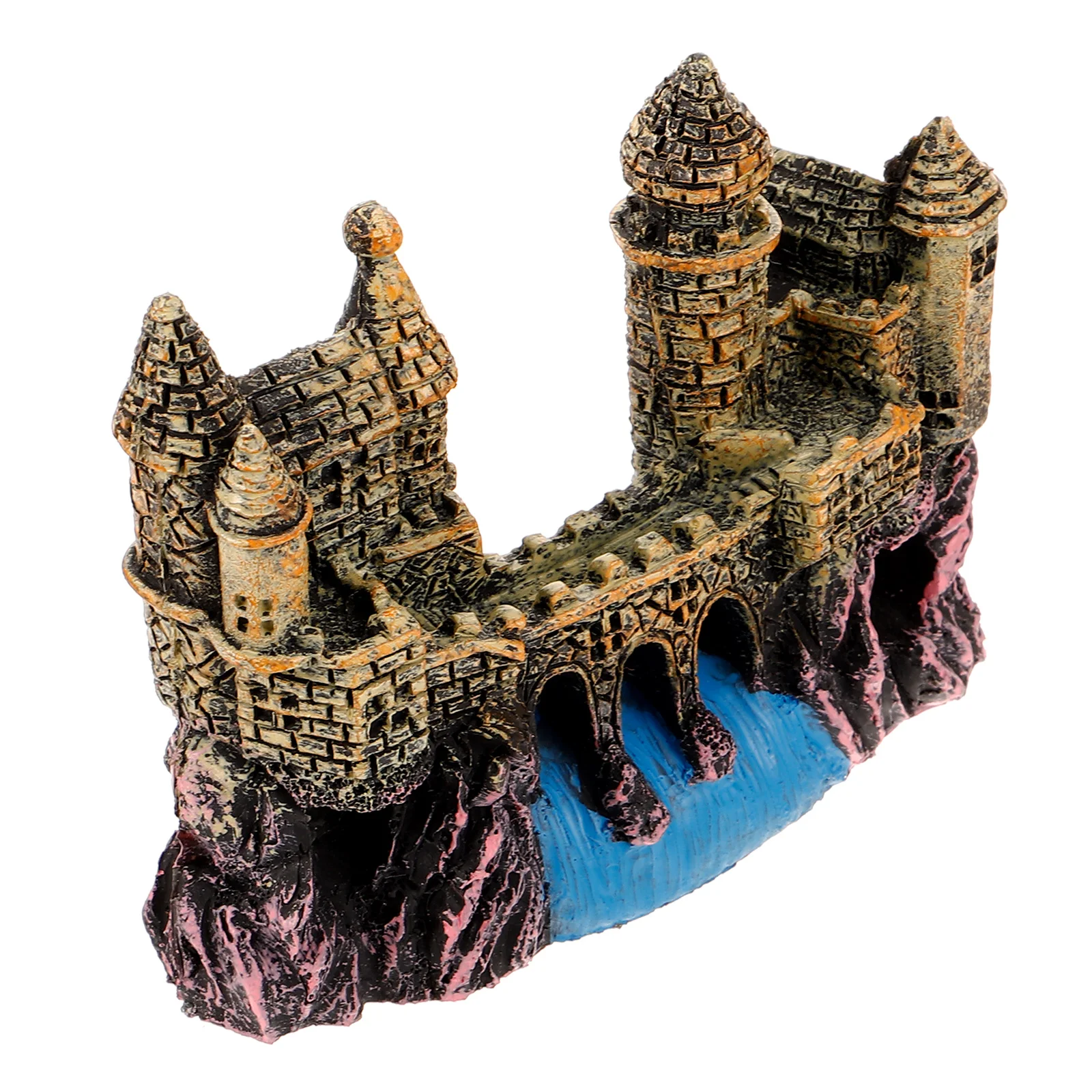 

European Style Castle Decorations Resin Statue Figurines Fish Tank Aquarium Hiding Cave Mini House Resistant
