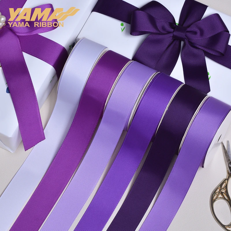 Wstążka YAMA-Grosgrain do sukienki DIY, seria niebiesko-fioletowa, sprzedaż hurtowa, dekoracja domu, dodatek ślubny, 3 cale, 16 cali, 5 mm, 2