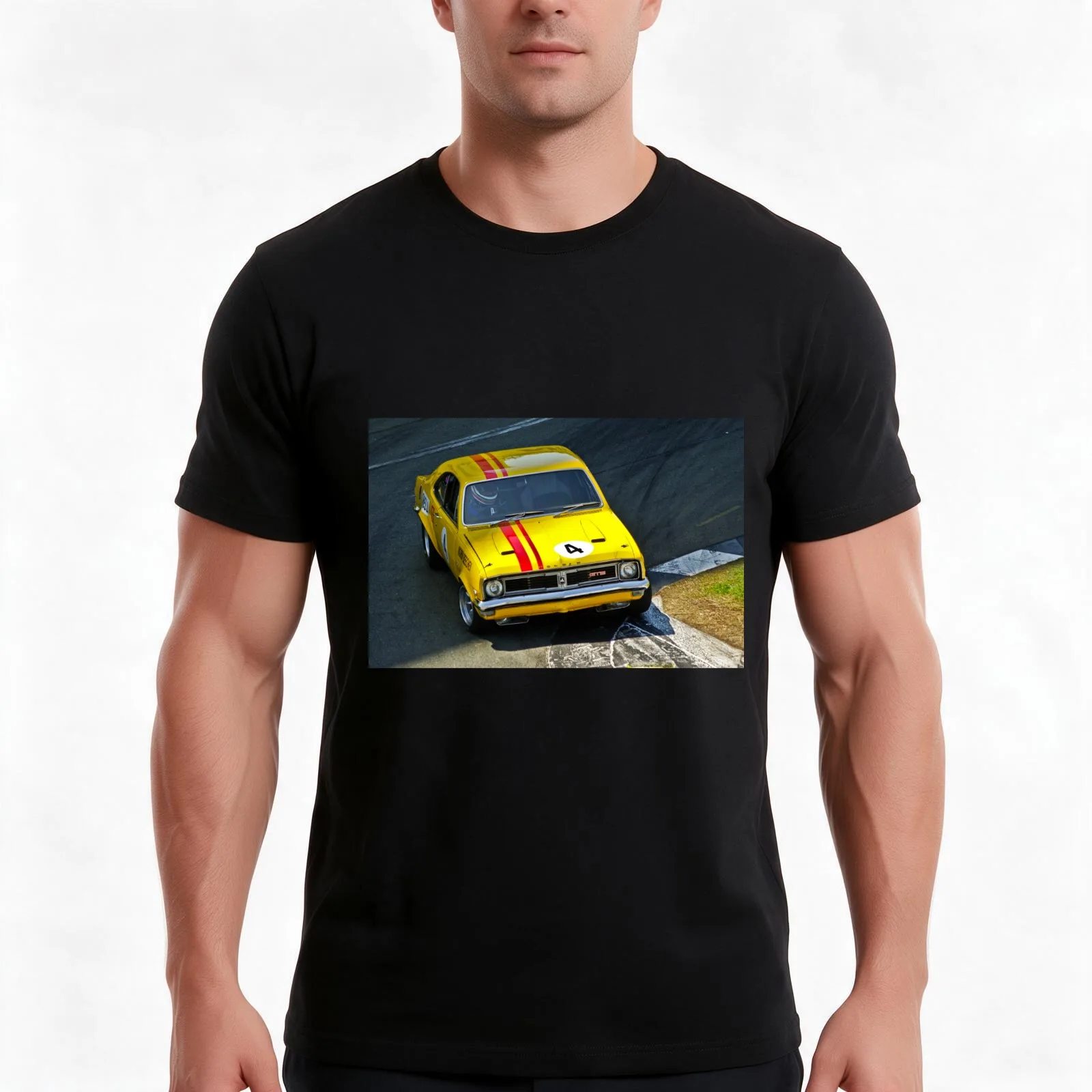 Norm Beechey - V8 Holden Monaro T-Shirt, Summer Casual Cotton Tee, Oversized Streetwear Tops, Vintage Graphic Print, 100% Cotton