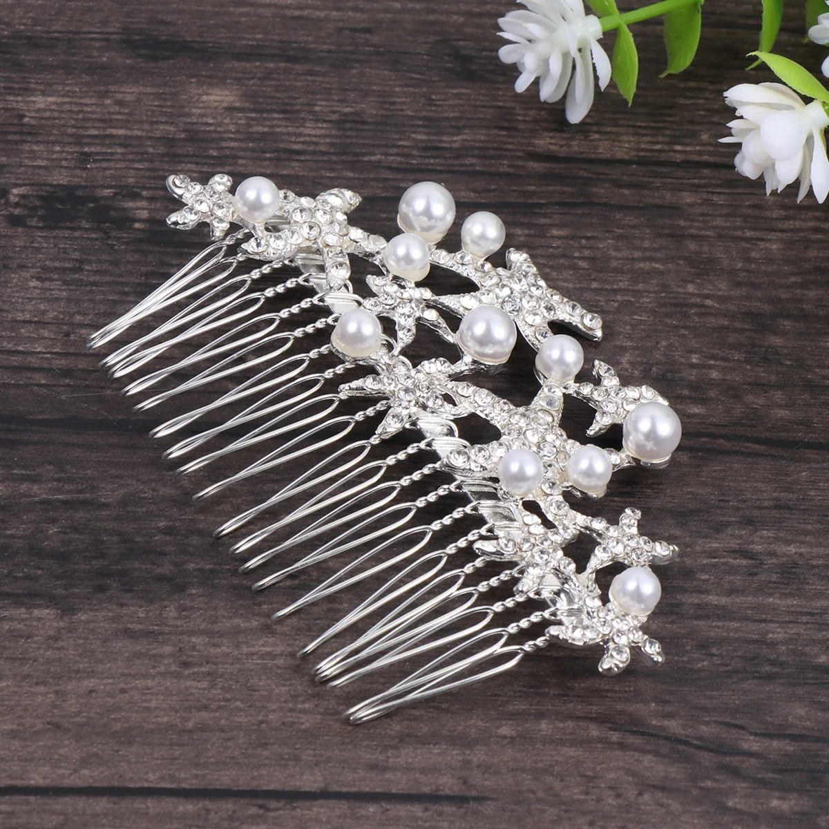 Pettine per capelli fatto a mano con perle e strass, copricapo da sposa, accessori per capelli da sposa per la sposa, damigella d'onore, ballo di fine anno