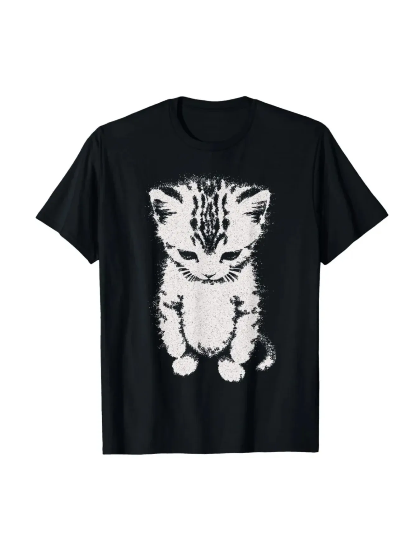Men's El Gato Sad Kitten Funny Fan Crying Over T-shirt Munch Golden Cat Casual Round Neck Short Sleeve Women's Top