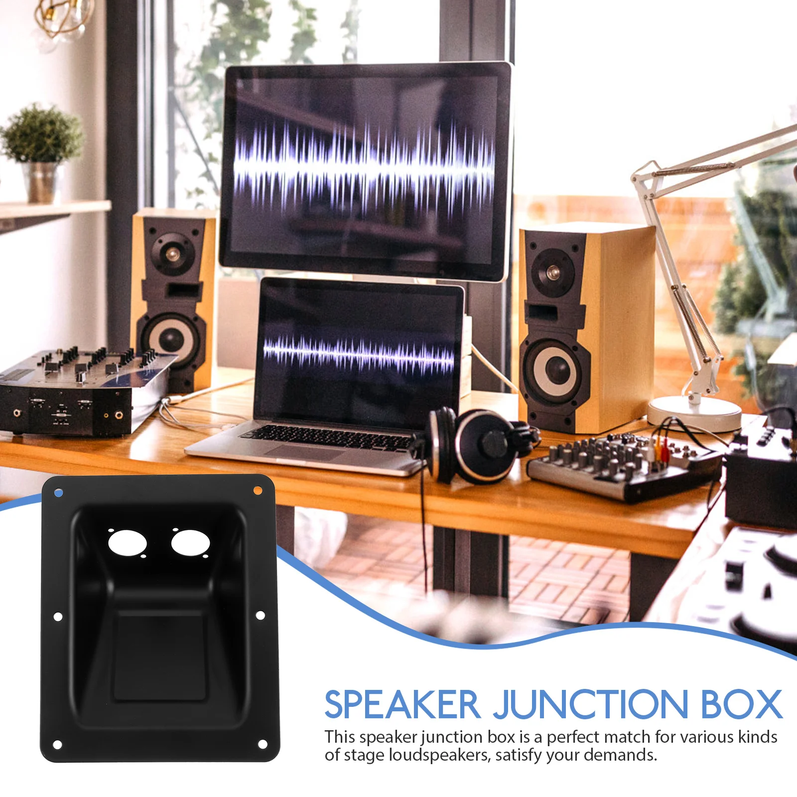 

Speaker Junction Box Iron Square Base 141x170 Speaker Terminal Connector Wire Wall Plate Audio Terminals Loudspeaker Accessory