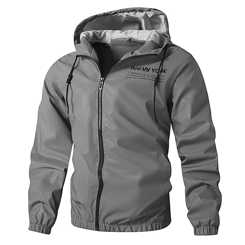 Autumn and Spring New Fashion Trend Outdoor Sports Windproof Reflective Jacket Men's Casual Loose Sports Plus Size Hooded Jacket