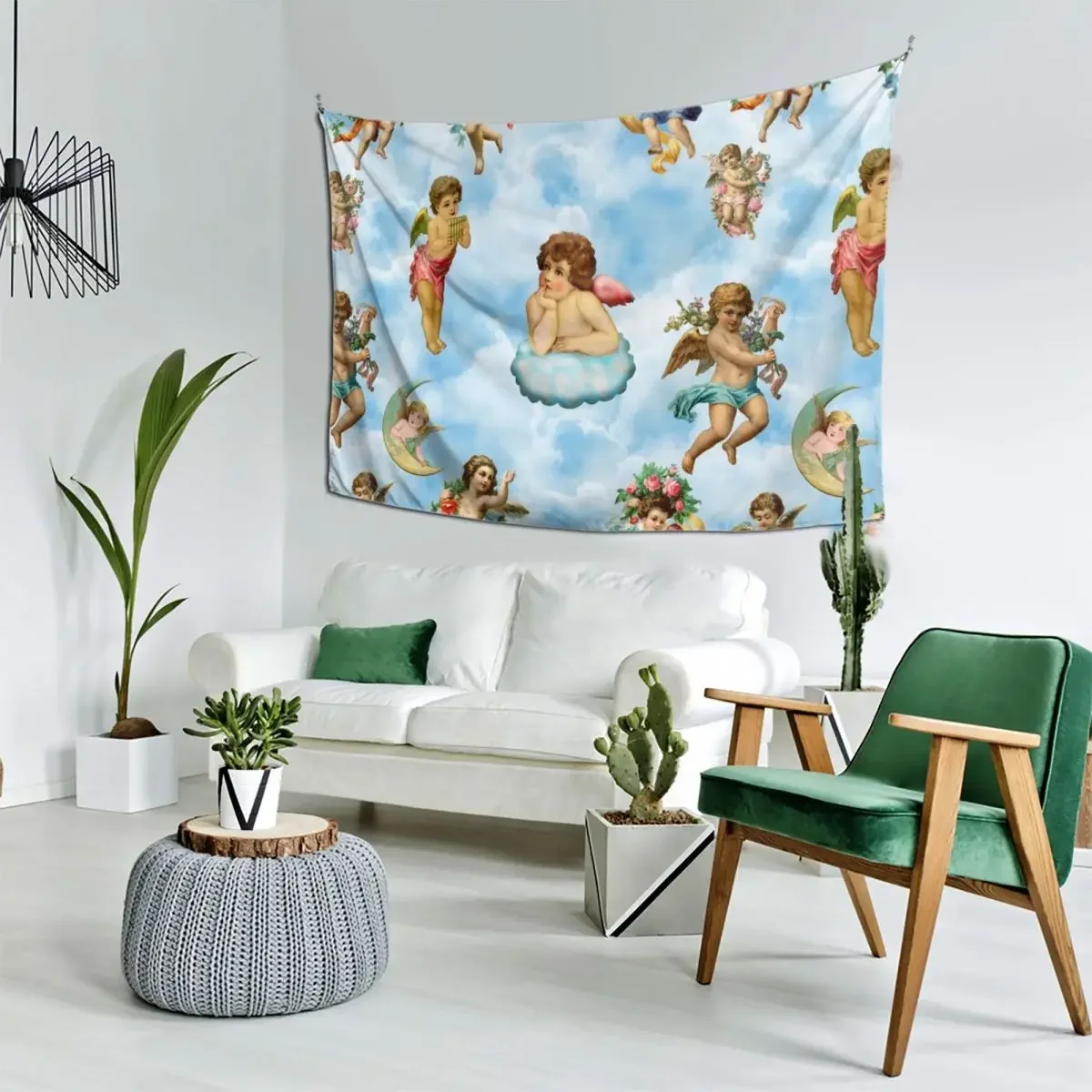 angel cherub clouds antique Tapestry Cute Room Decor Bedroom Decoration Wall Hanging Wall Tapestry