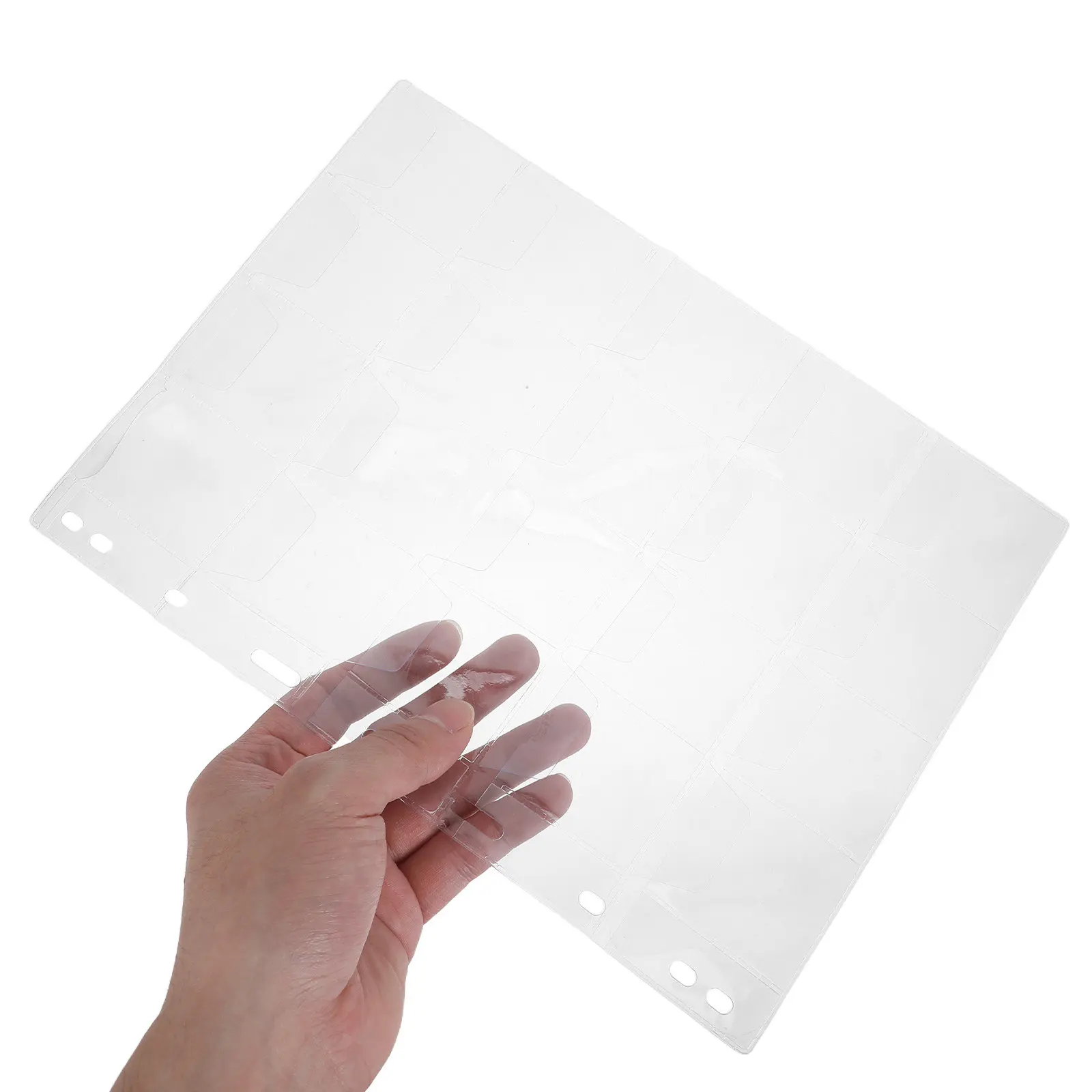 

10Pcs 20-Pocket Coin and Stamp Collection Pages Clear Binder Sheet Protectors Universal 9-Hole Coin Album Pages for Collectors