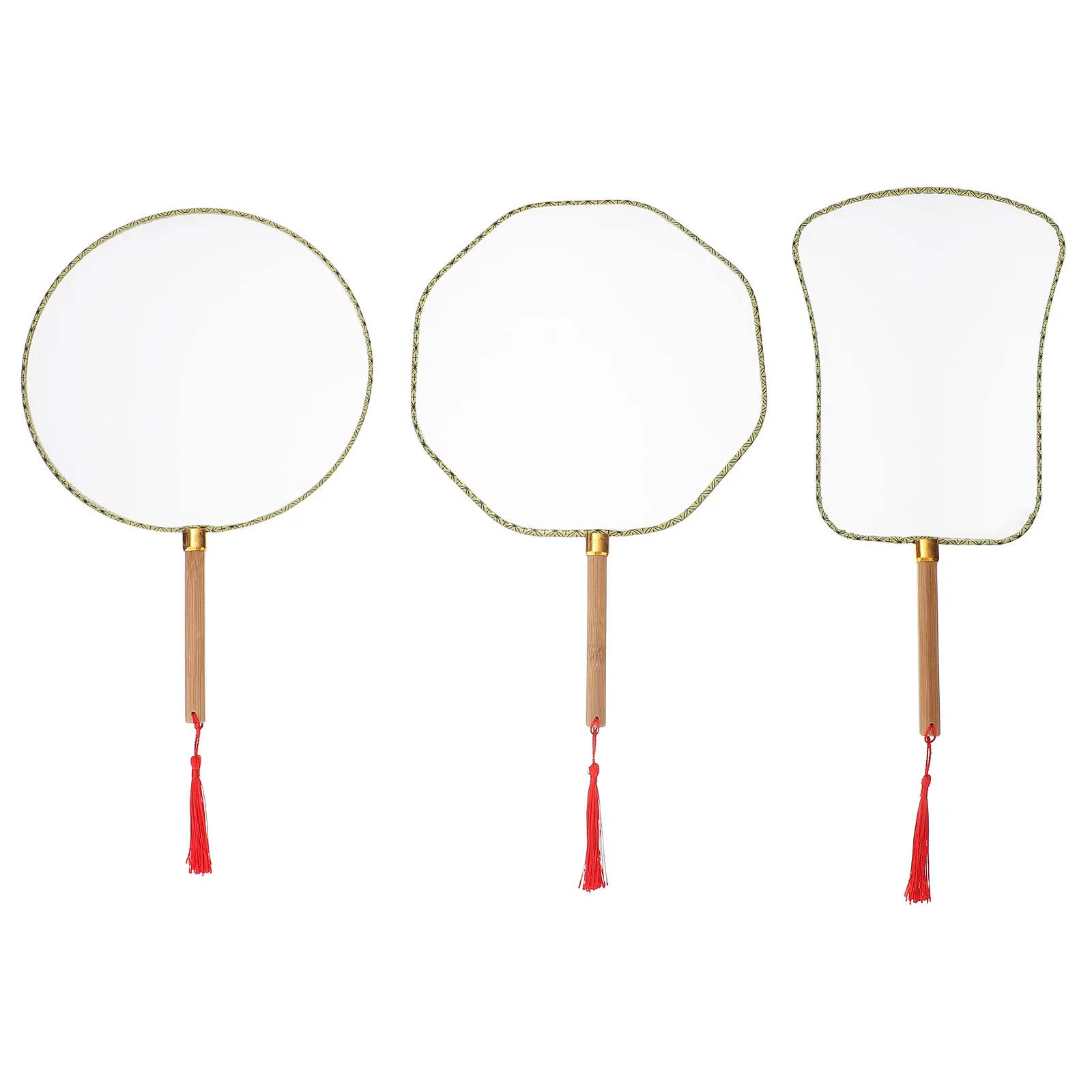 

3 Pcs Round Fans Decorative DIY H Blank Fans made Craft Kids Painting Tools White Paper Family Home Accessories