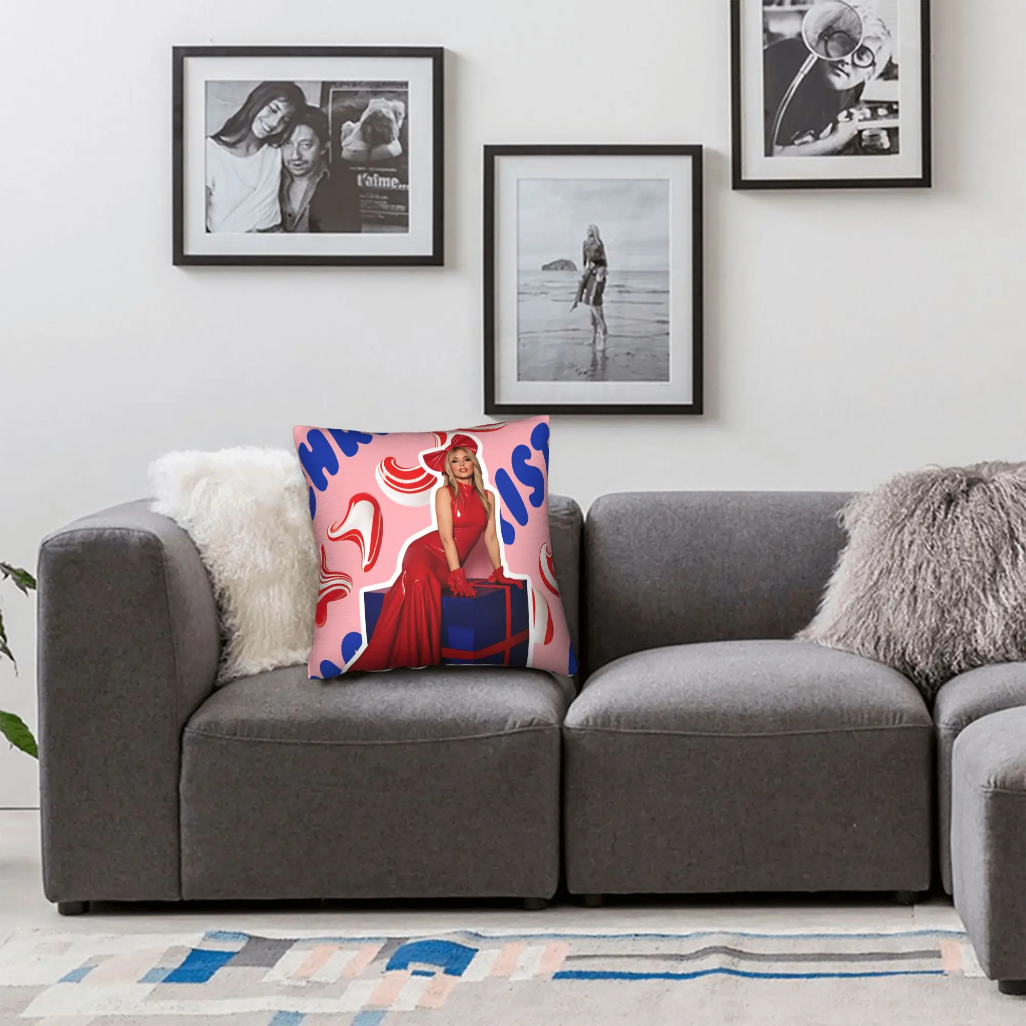 المغني كايلي مينوغ كايلي عيد الميلاد سادات Kawaii كيس وسادة لمكتب سيارة ديكور المنزل غطاء وسادة مريح #6