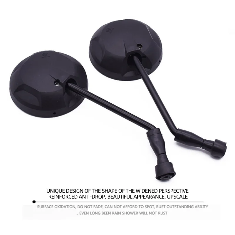 Motorcycle Side Mirror Rearview Mirror 10mm Universal Black HD Scooter Handlebar Rear View Mirror Round Mirror Moto Accessories