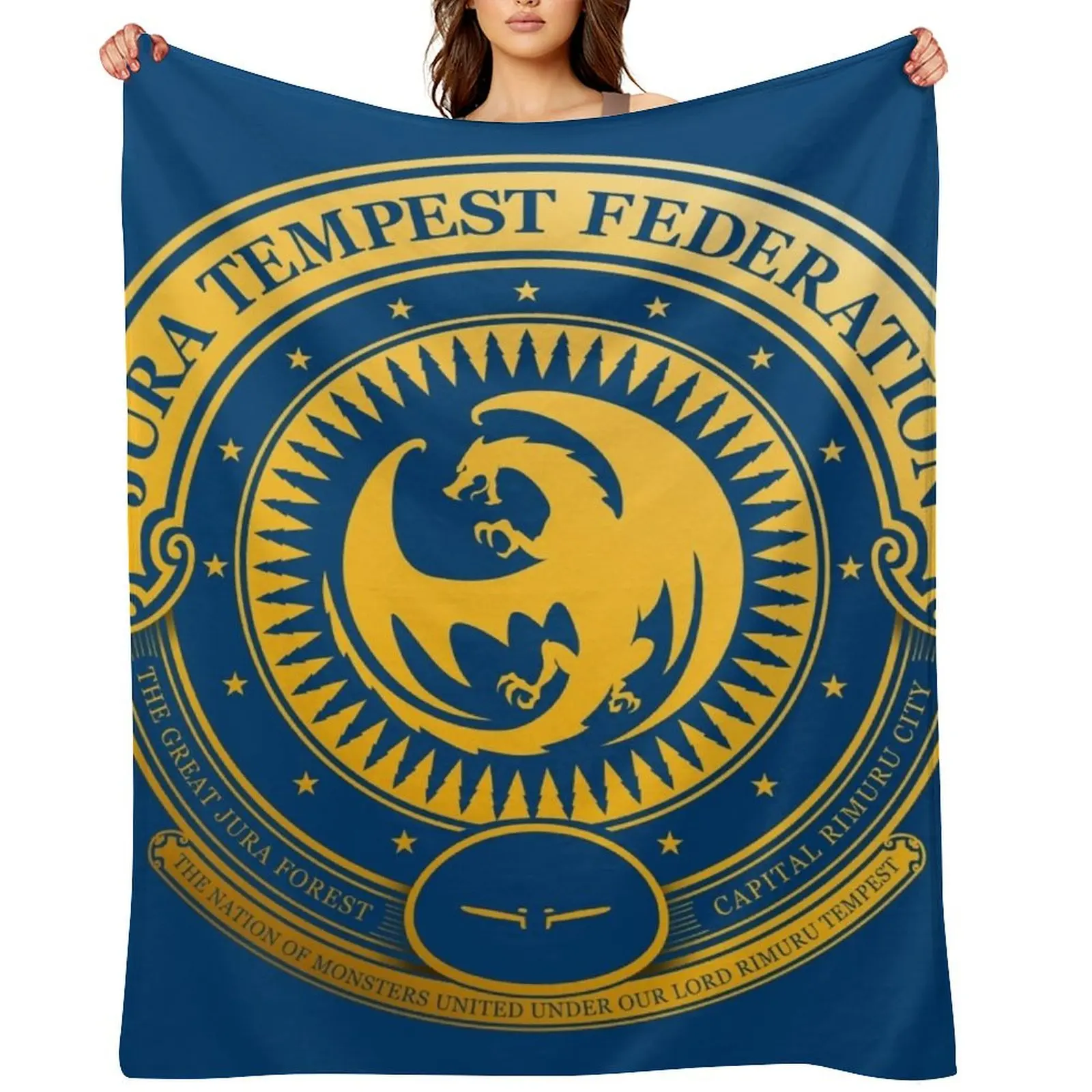 

Jura Tempest Federation Seal Throw Blanket Baby cosplay anime Summer Beddings Beach Blankets