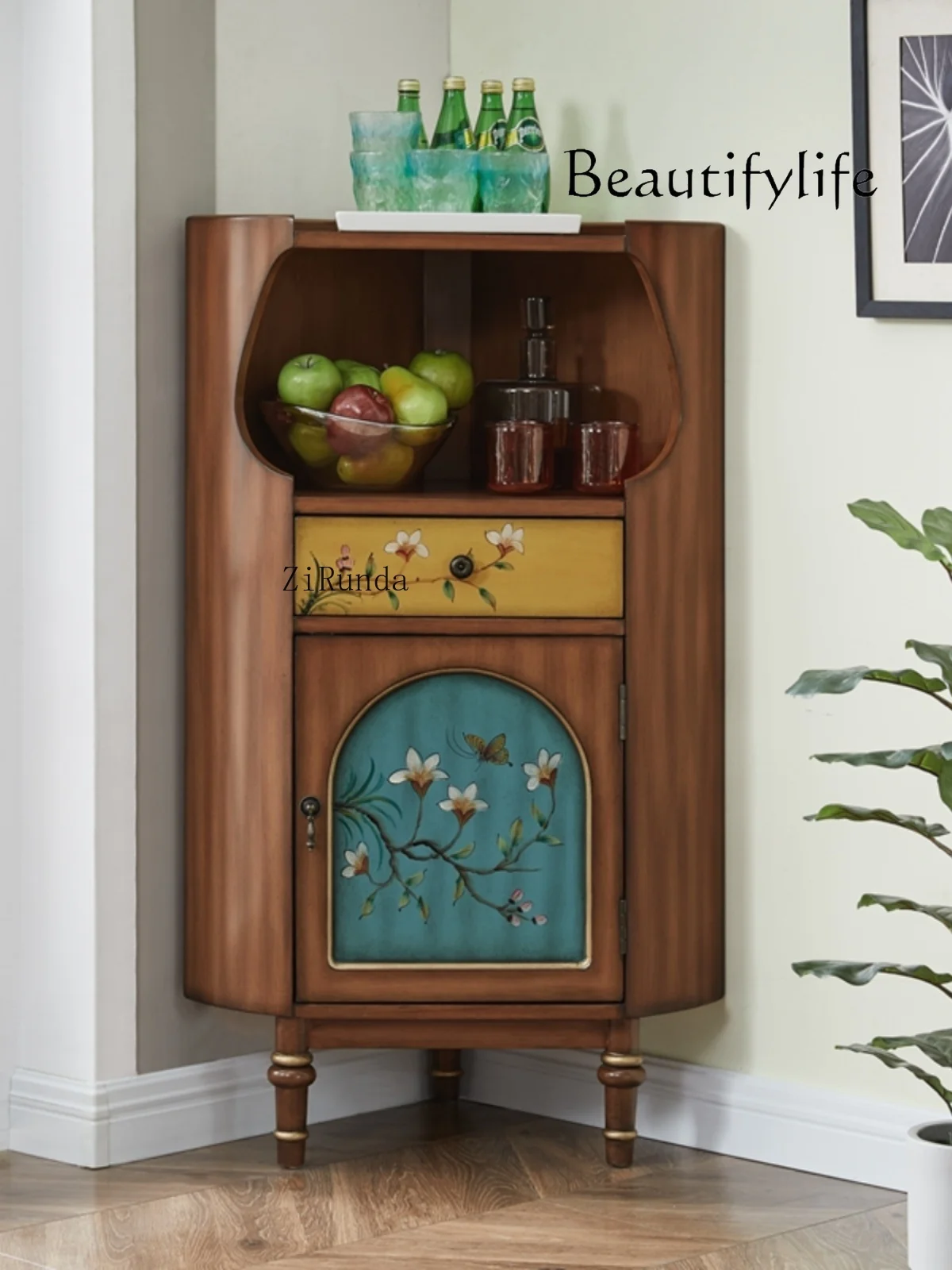 

SF triangular cabinet, corner cabinet, restaurant corner cabinet, against the wall, corner setting
