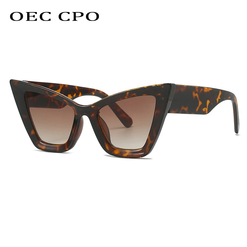 OEC CPO Vintage Cat Eye Sunglasses for Men Women 2023 Fashion Colourful Shades Eyewear Female New Ins Popular Sun Glasses UV400