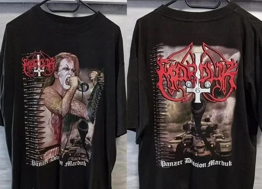 Marduk Panzer Division Marduk 1999 short sleeve black color 2 side shirt